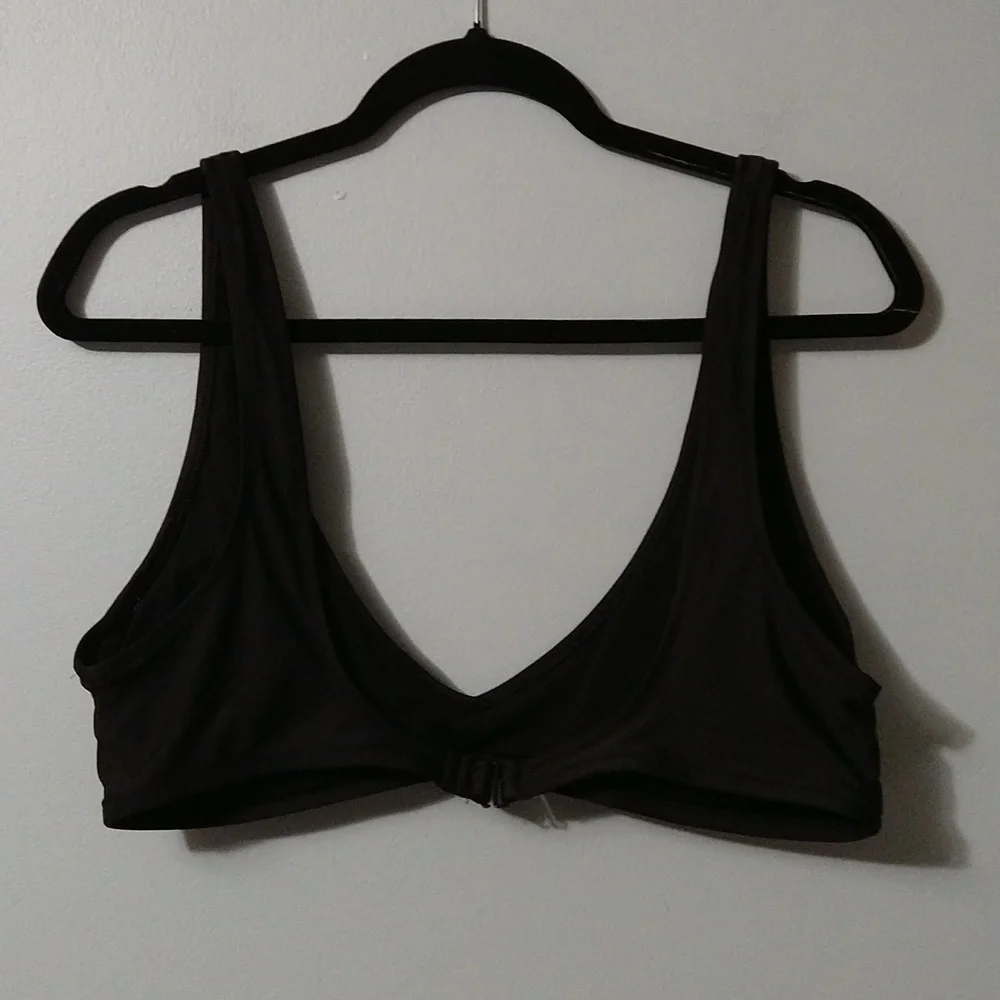 Aerie Deep Black Swim Suit Top Bralette Size XL